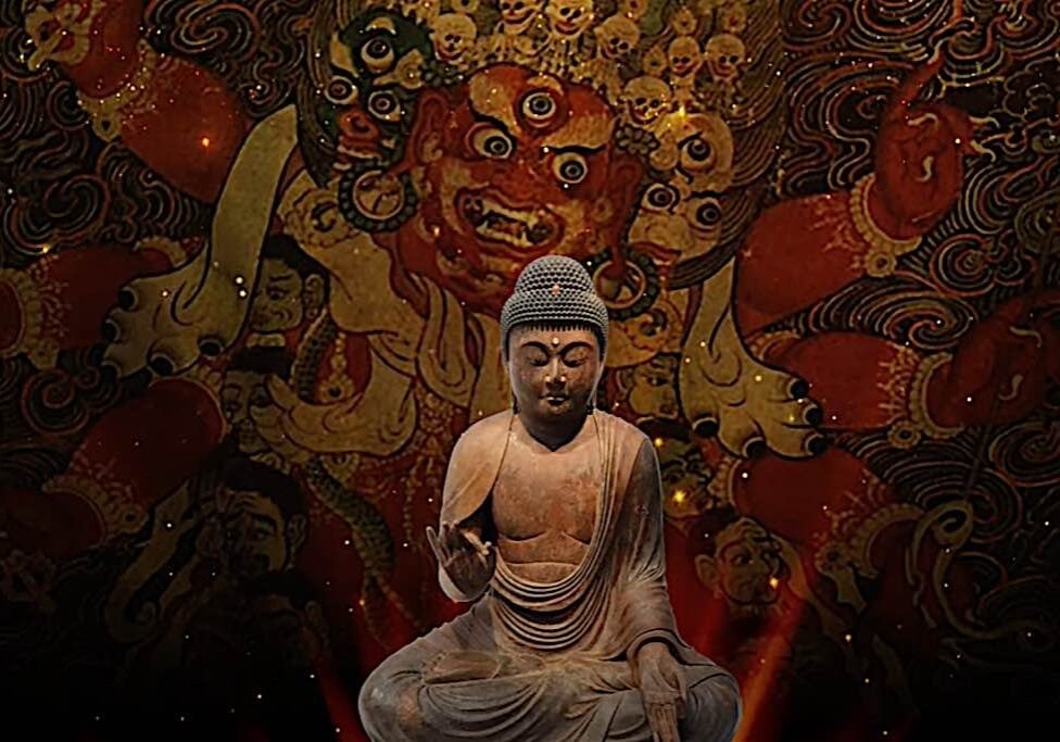 Two aspects of Compassion: Amitabha and his wrathful heruka emanations Hayagriva.