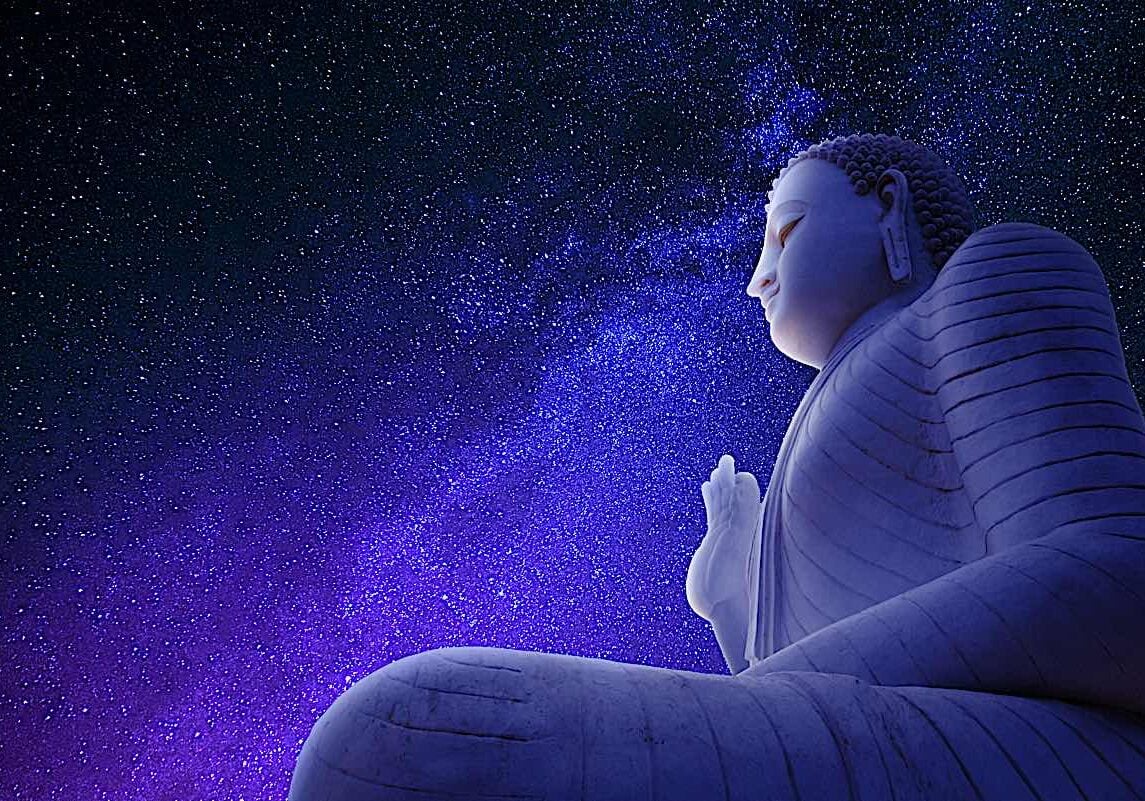 Buddha-Weekly-Buddha meditating universe stars-Buddhism Where can we find the Buddha? Buddha can be found in our own mindspace as we meditate on Buddha, Dharma and Sangha.