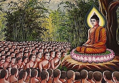Buddha-Weekly-Buddha Teaching-Buddhism Buddha teaching the Dharma to disciples.