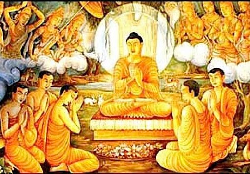 Buddha-Weekly-Buddha teaching the gods and men the Great Meeting Sutra-Buddhism The Great Meeting, Buddha teaching Gods and men.