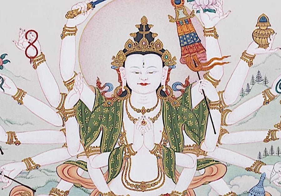 Cundi Cunda Mother of Seven Million Buddhas, in her 18 armed form is moon white.