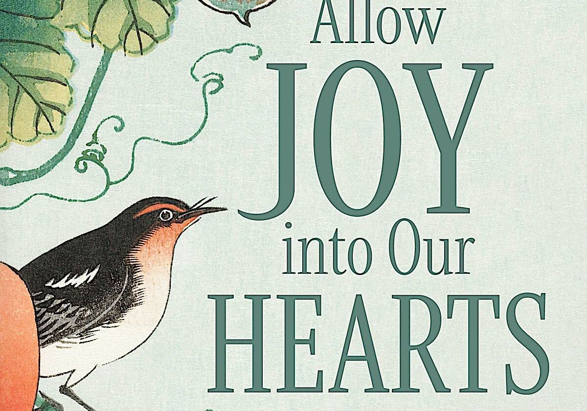 Buddha-Weekly-Feature Image for Allow Joy Into Our Hearts Rebecca Li book-Buddhism Close up detail of book cover for Allow Joy into Our Hearts by Rebecca Li.