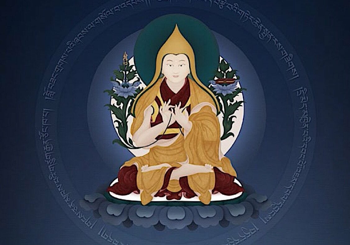 Buddha-Weekly-Gelug Mahamudra book feature image Zasep Tulku Rinpoche Book-Buddhism Cover image by Ben Christian, from the book Gelug Mahamudra: Eloquent Speech of Manjushri by H.E. Zasep Rinpoche.