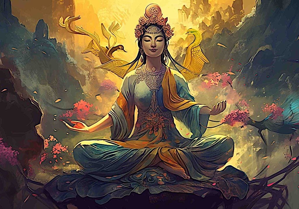 Buddha-Weekly-Guan yin Goddess of Mercy Vlad Diaconu dreamstime_xl_284228210-Buddhism Guan Shi Yin, Goddess of Mercy, rescues all beings from harm if they call her name with faith according to Sutra.