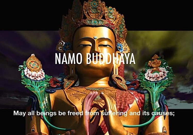 Buddha-Weekly-Namo Buddha ya mantra video Refuge in three jewels and four immeasurables-Buddhism Mantra video: Refuge in the Three Jewels sung in Tibetan by Yoko Dharma. Also the Four Immeasurables chanted in English.