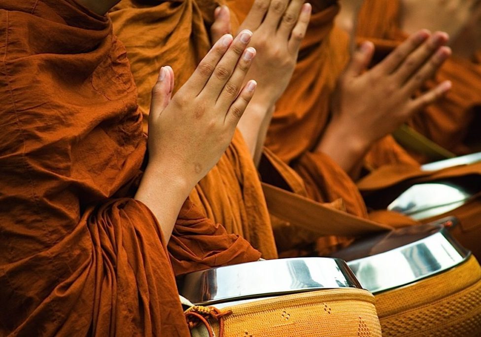 Buddha-Weekly-Praying Hands Monks-Buddhism For the weekend, during Nyung Nye we undertake the eight precepts of a monastic. Normally lay people only observe the first five.