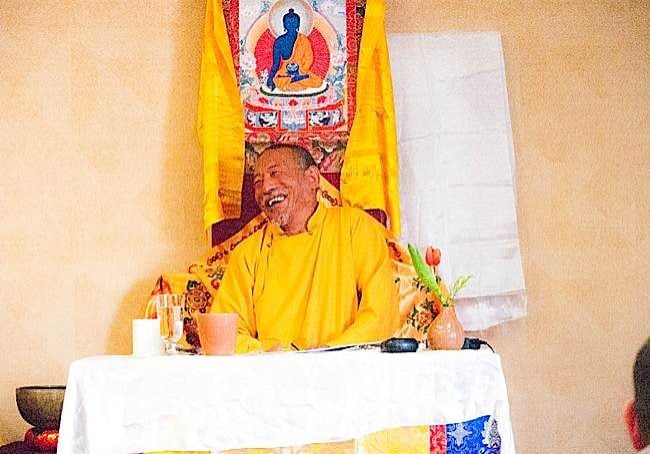 Buddha-Weekly-Rinpoche Laughing Owen Sound Mahamudra Event-Buddhism Zasep Tulku Rinpoche teaching Mahamudra in Ontario. Rinpoche is an internationally respected teacher, spiritual head of several meditation centres in North America and Australia.