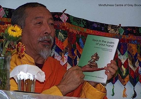 Buddha-Weekly-Tara in the Palm of Your Hand Zasep Tulku Rinpoche-Buddhism Venerable Zasep Rinpoche teaching at a Tara weekend using the commentary book, Tara in the Palm of Your Hand, as a reference.