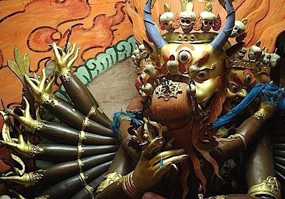 Buddha-Weekly-Yamantaka yabyum-Buddhism According to some accounts, one of the reasons then-President Richard Nixon denied aid to Tibet was an image of Yamantaka in union with his Wisdom Consort. The horns might have been too much for that era, but equally the "sex" played a role.