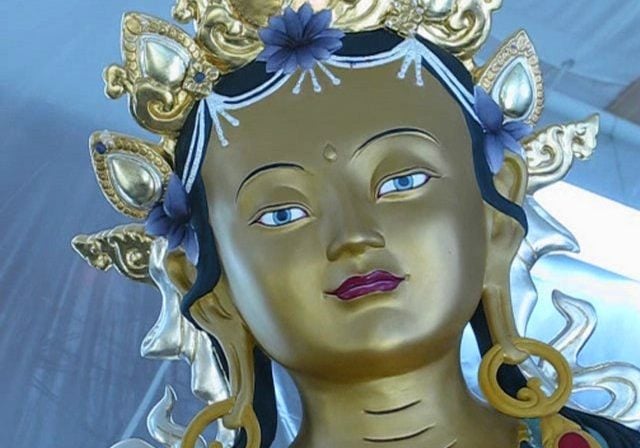Green Tara's face Green Tara's kind face. Tara is known as Tara the Rescuer.