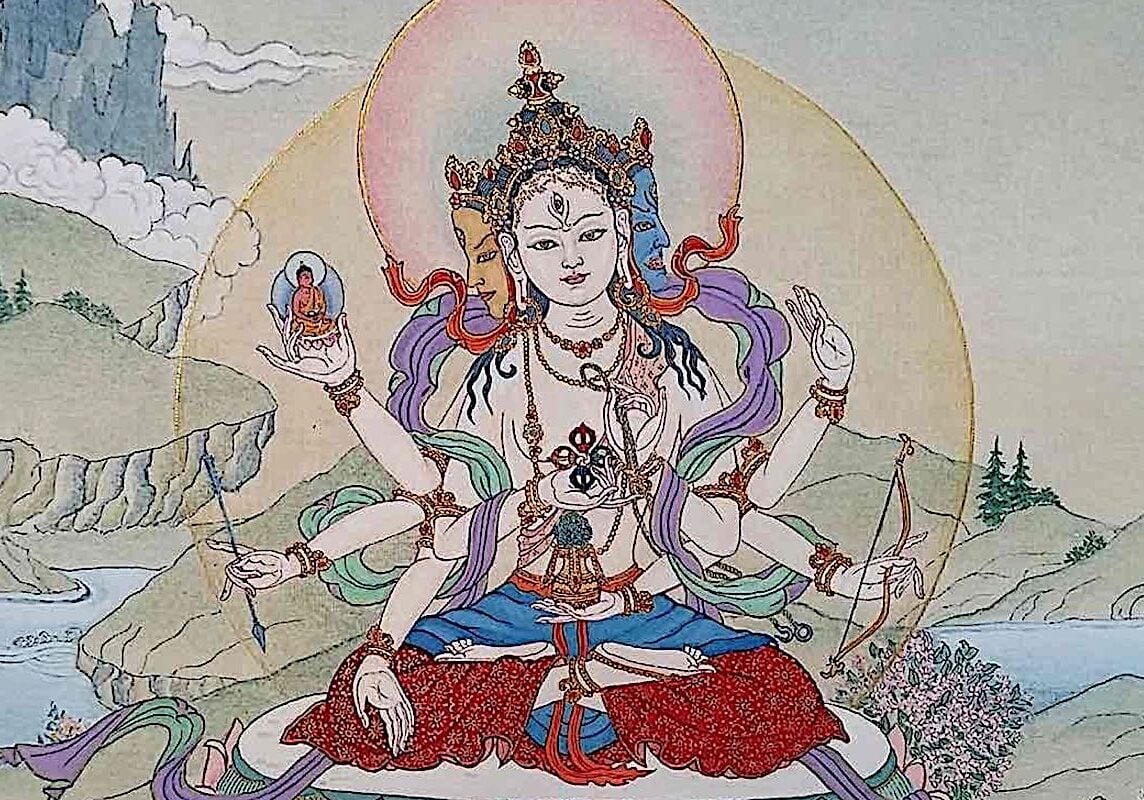 Ushnisha Vijaya Namgyalma Ushnisha Vijaya Namgyalma is more than a long life Goddess. She is one of the Three Supremes in some of Marpa the Translators key practices. Beautiful painting by Angeli Lhadripa Shkonda.